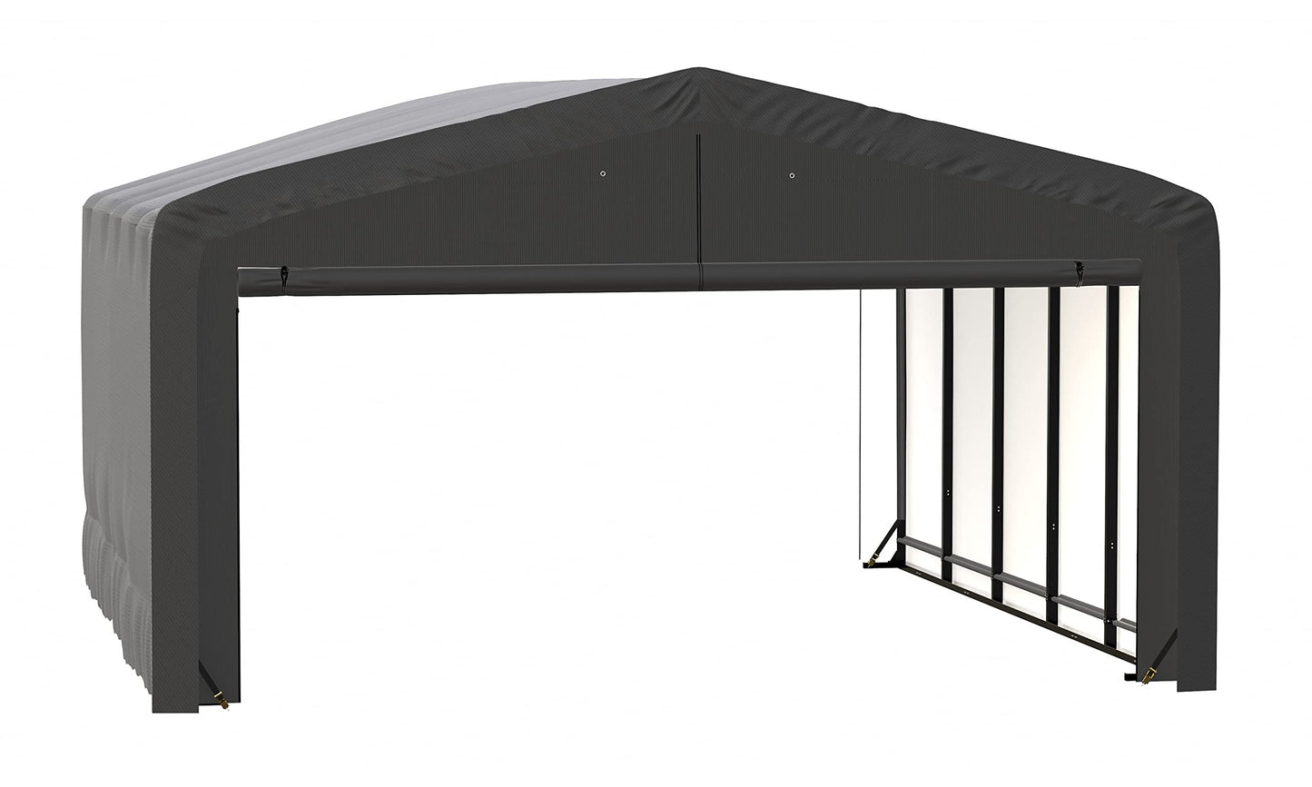 ShelterLogic ShelterTube Garage & Storage Shelter, 20' x 23' x 12' Heavy-Duty Steel Frame Wind and Snow-Load Rated Enclosure, Gray
