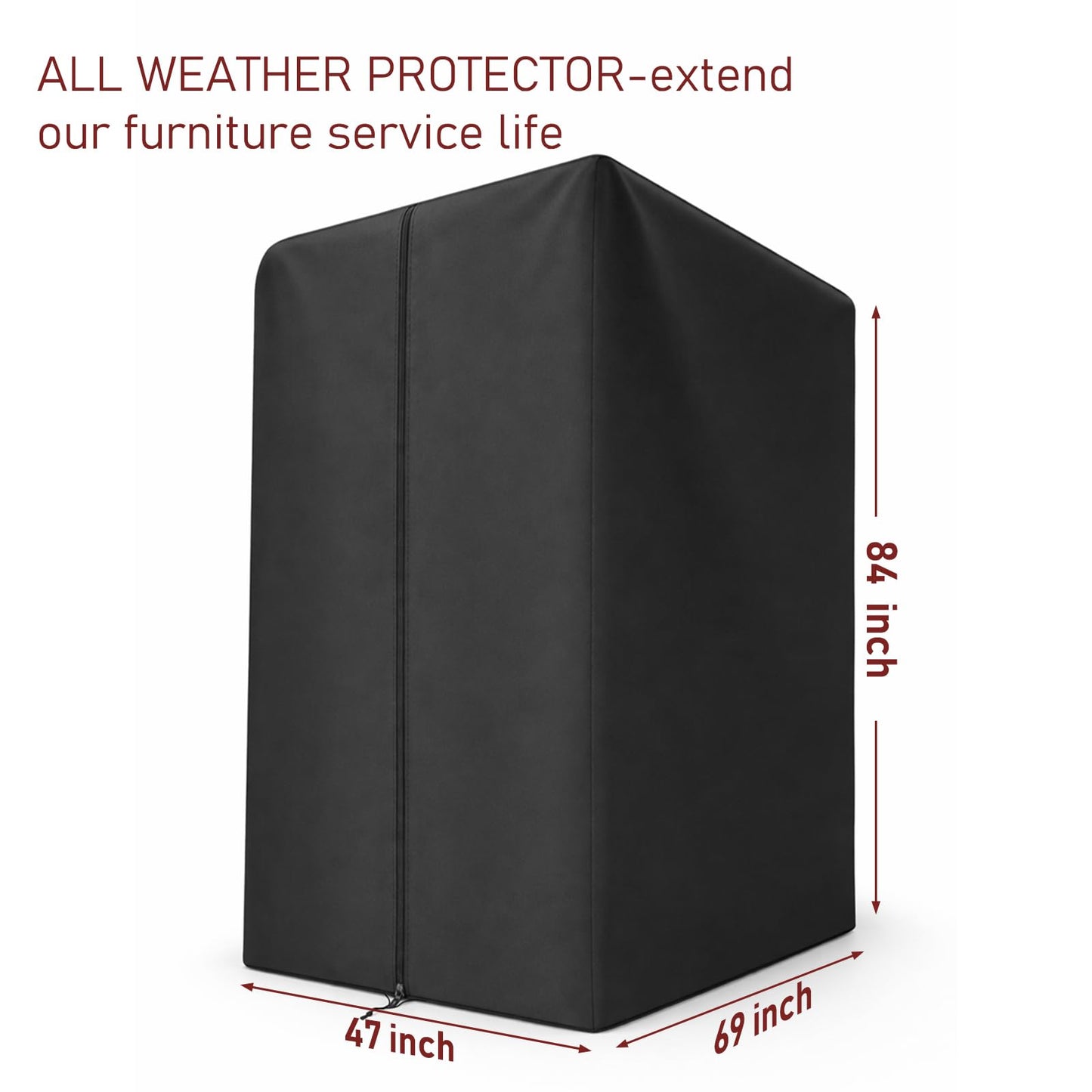 Gym Rack Cover with Waterproof Zipper, Strength Training Protective Covers for Squat Rack/Weight Lifting Rack/Home Gym Workout Equipment-Indoor or Outdoor (47" x 69" x 84"inch)
