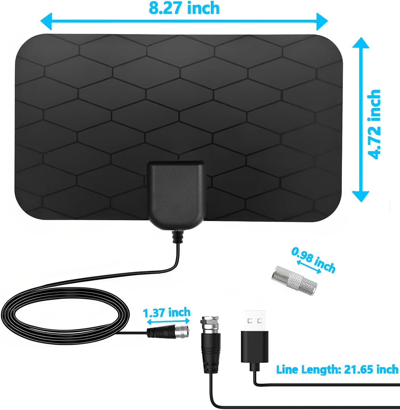 KANGYUE TV,360Reception,Support 4K 1080p 10ft Digital TV Antenna,Antenna for Smart Smart Television,Signal