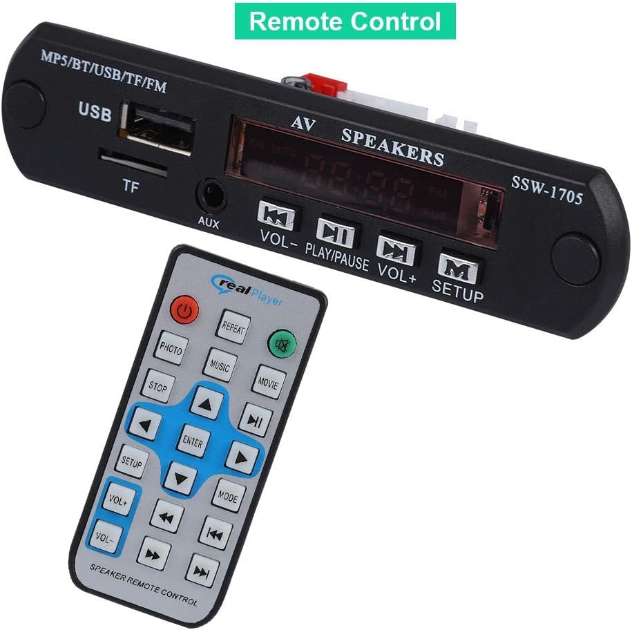 Zopsc MP5 Set-top Player Bluetooth SSD Stereowith LED/FM Radio/Remote Control, Support TF Card, AUX Input, USB Devices