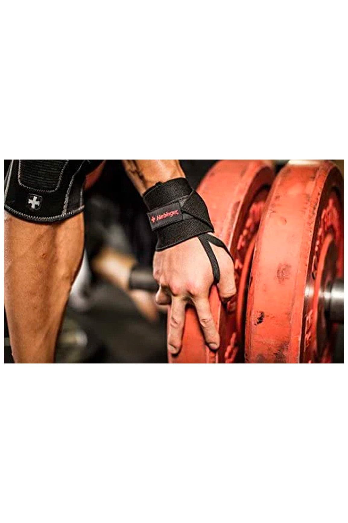 Harbinger Pro 20-Inch WristWraps with Thumb Loop for Weightlifting (pair) , Black