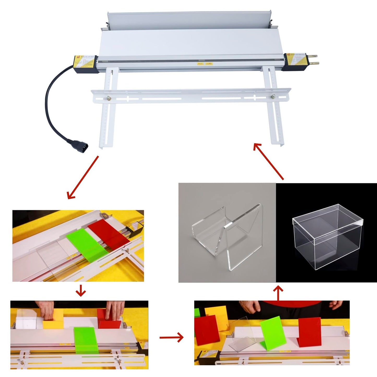 BOZHENYULEI 24"(600mm) Plastic Acrylic Bending Machine, 110v Acrylic Heat Bending Machine with Bracket Angle Adjustment PVC Bender, Acrylic Pvc Bending Machine Glassiness Bender 1mm-6mm Thickness
