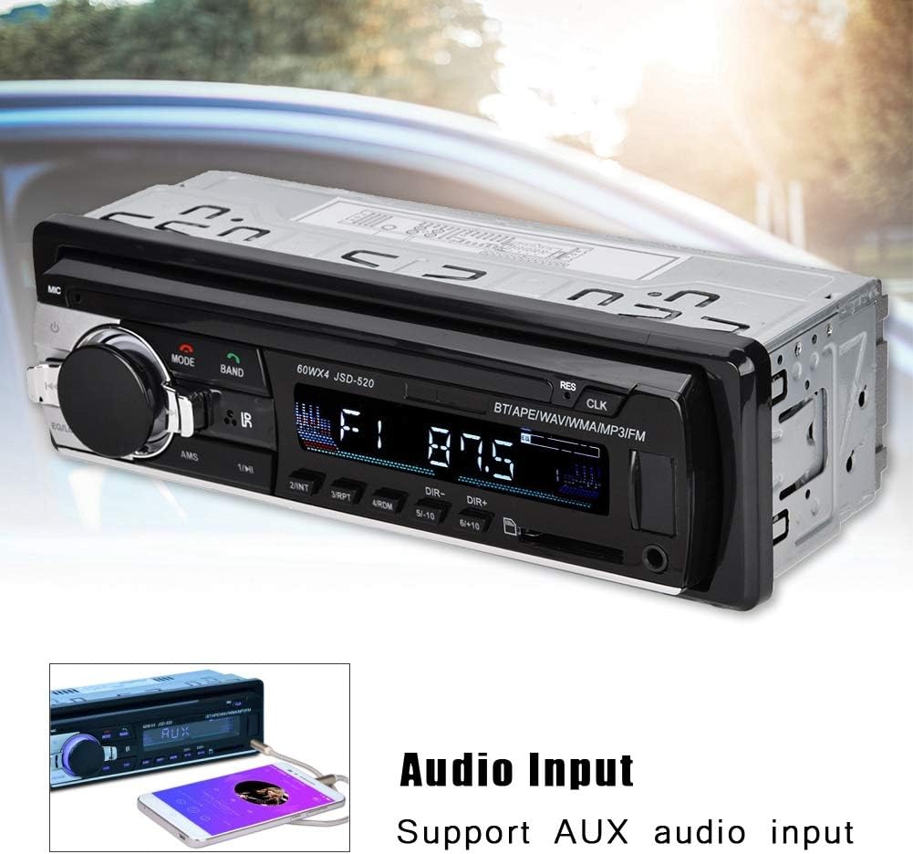 Zerone 4 60W MP5 MP3/MP5/USB x Car Radio Stereo Bluetooth Player Single Din Dual USB Hands- Car Stereo Support LCD