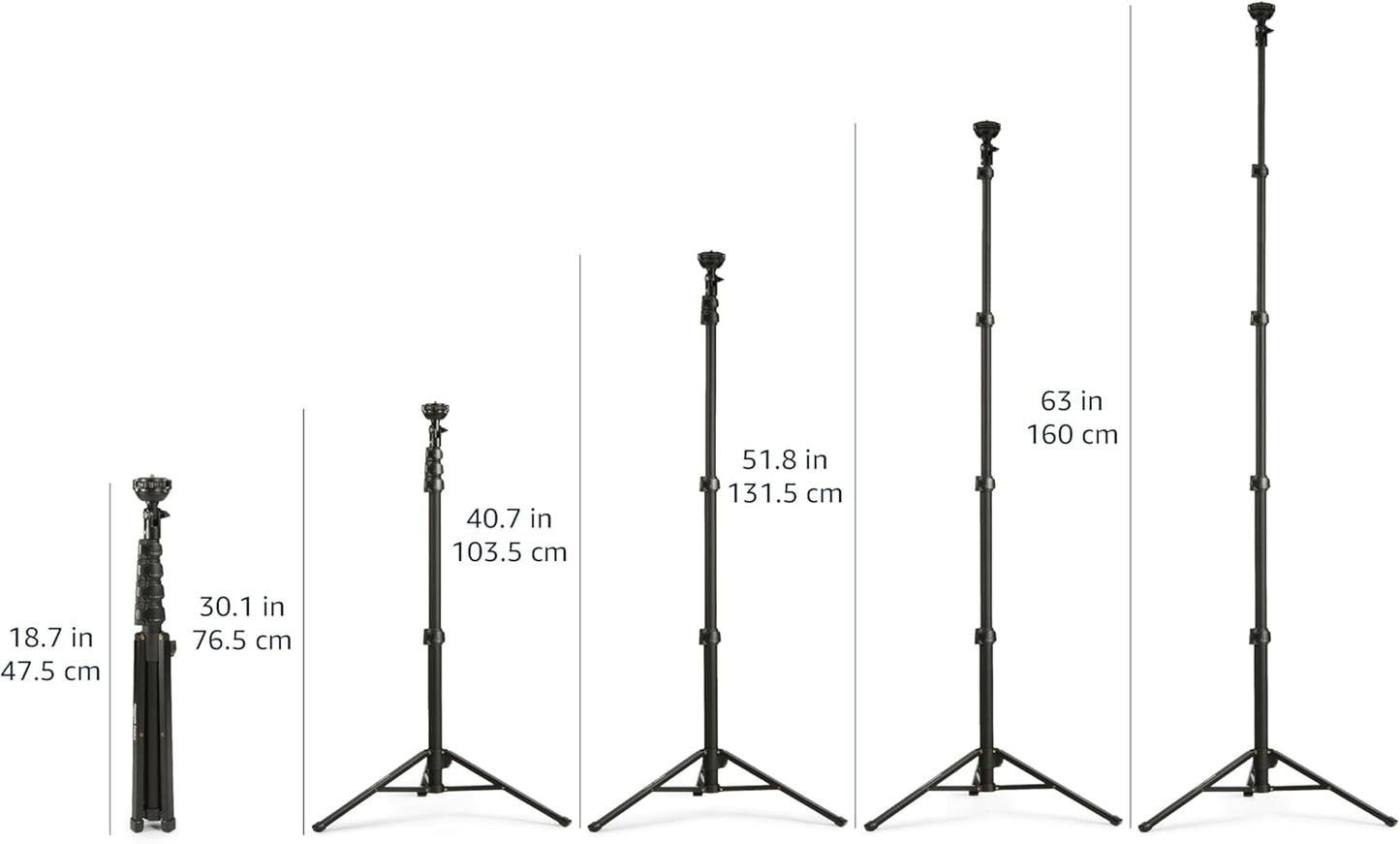 Amazon Basics 64-inch Extendable Tripod for Smartphones - Selfie Stick & Tripod Combo