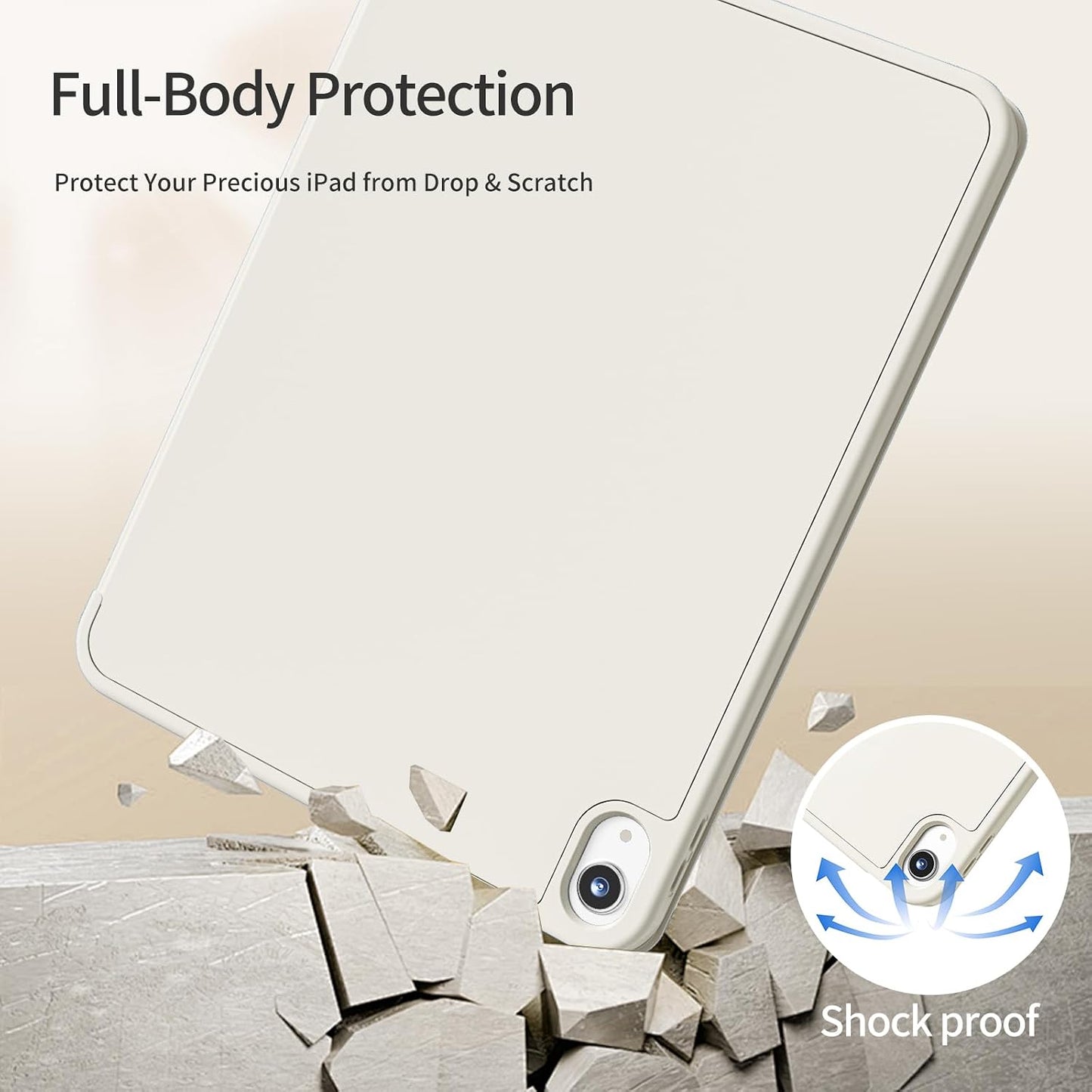 kenke (A16) 11 Inch 2025, 10th 10.9 Inch 2022, Case for iPad iPad Generation Slim Trifold Stand Case with Pencil