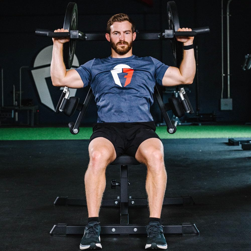 Titan Fitness Plate-Loaded Deltoid and Shoulder Press Machine, 700 LB Capacity, Upper Body Strength Training for Chest Back Shoulders Pecs Delts