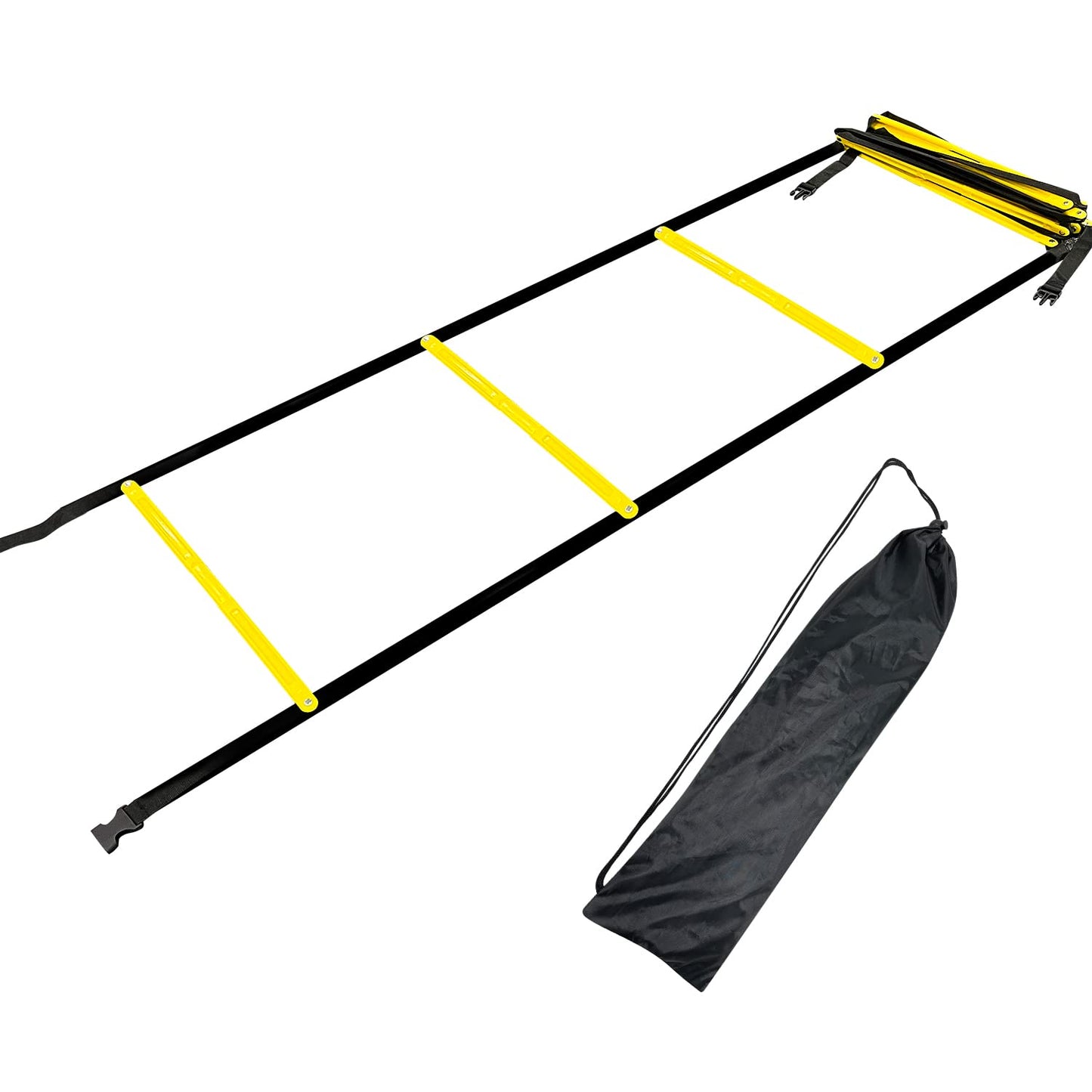 Socpuro Agility Ladder Speed Training Equipment 16FT 12 Rung Footwork Sports Agility Speed Ladder for Football Basketball Baseball with Carry Bag