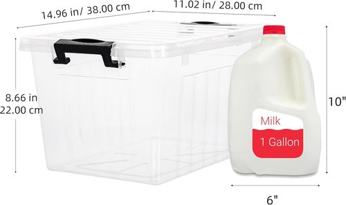 Citylife 22 QT Clear Plastic Storage Bins - Stackable & Nestable Containers with Lids | 2-Pack for Garage, Closet, Kitchen