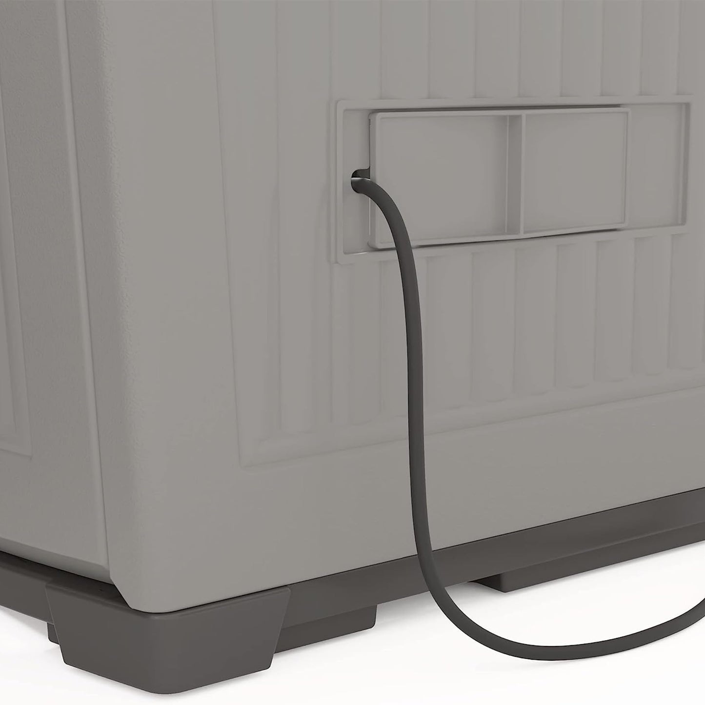 Suncast 130-Gallon Backyard Oasis Basic Unit Lockable Outdoor Storage Cabinet, Peppercorn, Made in The USA