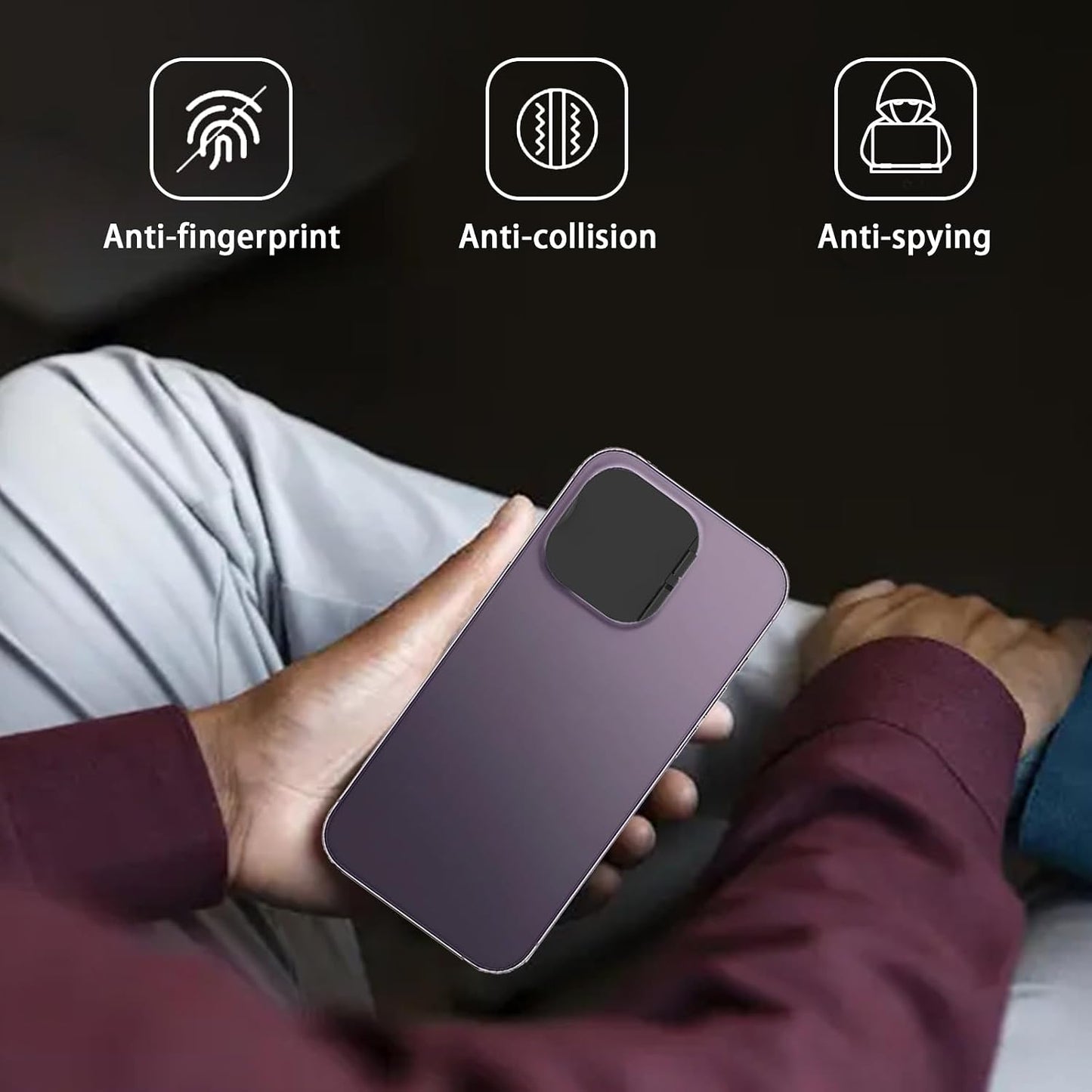EYSOFT 14 Pro/14 Recognition2Pack Privacy Cover Compatible for iPhone Pro Max with Front Camera Cover,Protect Privacy