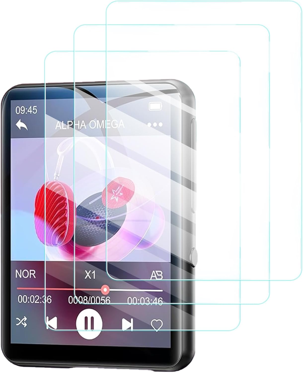 UYRUREL M1 2.4 Inch MP3 3 Pack Screen Protector for Oilsky Full Touch Screen Player, High-definition Scratch Resistant