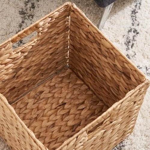 M4DECOR Storage Cube - Woven Water Hyacinth Baskets for Stylish Organization | 12x12in, Set of 4