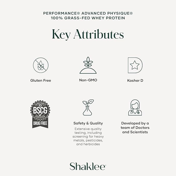Shaklee - Performance® Advanced Physique® 100% Grass-Fed Whey Protein: Fast-Absorbing Formula - 20g Protein 110 Calories - Vanilla - 20 Servings