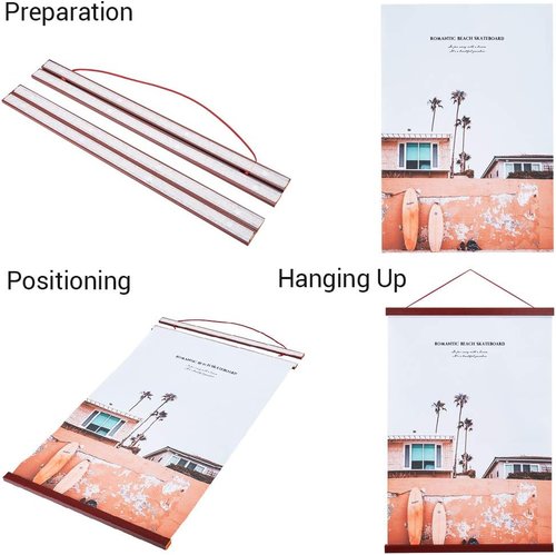 Benjia Magnetic Poster Hanger - Mahogany Wood Frame for 8x10, 8x20, 8x11 Prints | Easy Wall Display