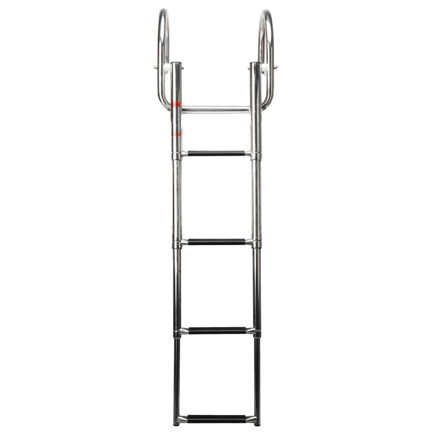 Amarine Made 4 Steps Boat Ladder Folding Pontoon Boat Ladder Stainless Steel Telescoping Dock Ladder 550lbs Capacity for Marine Swimming Pool Lake