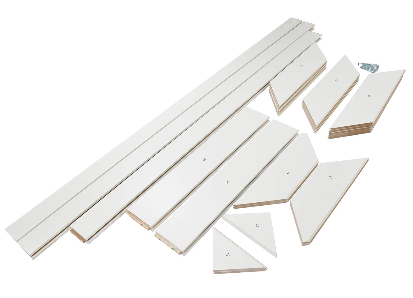 DIYHD 30X80in Fish Bone V Shape Sliding Barn Slab MDF Solid Core Primed Interior Door Panel(Disassembled)