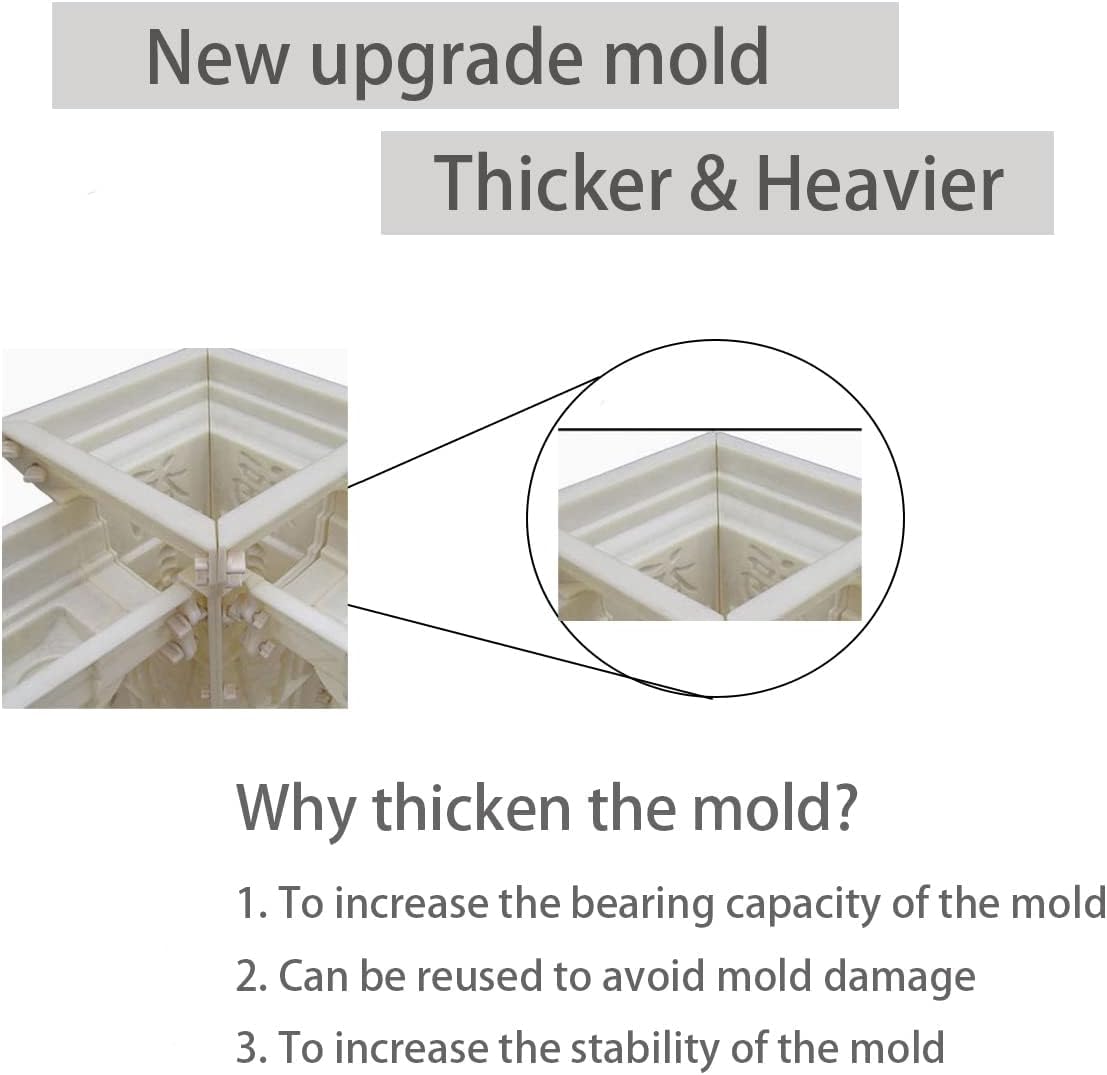 Pillar Concrete Molds,26.78" Plastic Pillar Mould Garden Reusable DIY Casting Cement Plaster Concrete Mould (MD)