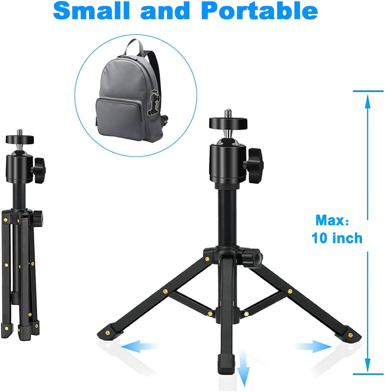 4, 2 JCWINY Mini Projector Stand, All Metal Mini Tripod Desktop Tabletop Stand Compact Desk Tripod for Mini Projector