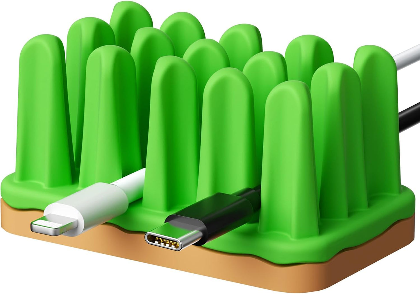 ELETIUO 2 Pack Turf Cable Organizer Silicone Grass Wire Holder with Adhesive Base, Desk Cable Management for Charger