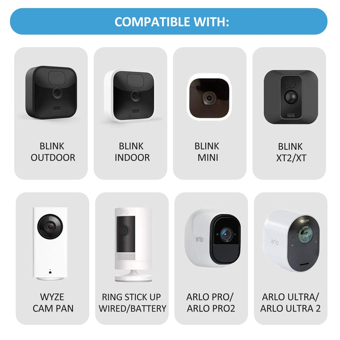 Blink Outdoor Camera Mount, 360 Degree Adjustable Indoor/Outdoor Wall Mount Bracket for Blink Home Security System Black 3 Pack