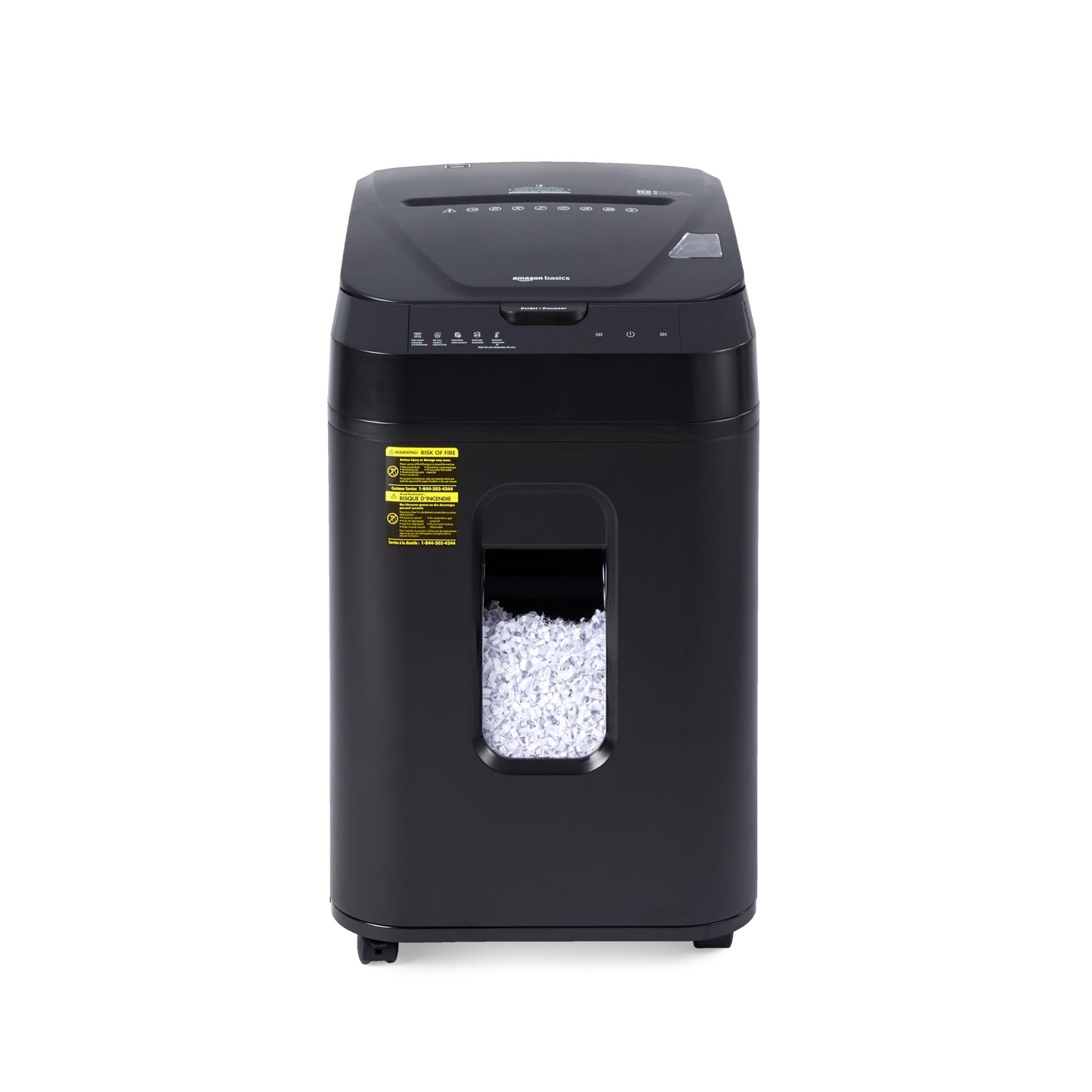 Amazon Basics 150-Sheet Autofeed Micro-Cut Paper and Credit Card Shredder, High Security Level P-4 with 8.5-Gallon Bin, 60-Minute Continuous Run Time, Black