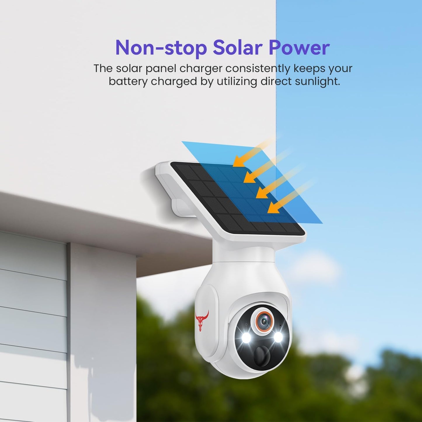 MeshSear 1080P 360 2-Way 2.4Ghz Solar Security Cameras Wireless Outdoor, View Pan/Tilt, Color Night Vision, Easy