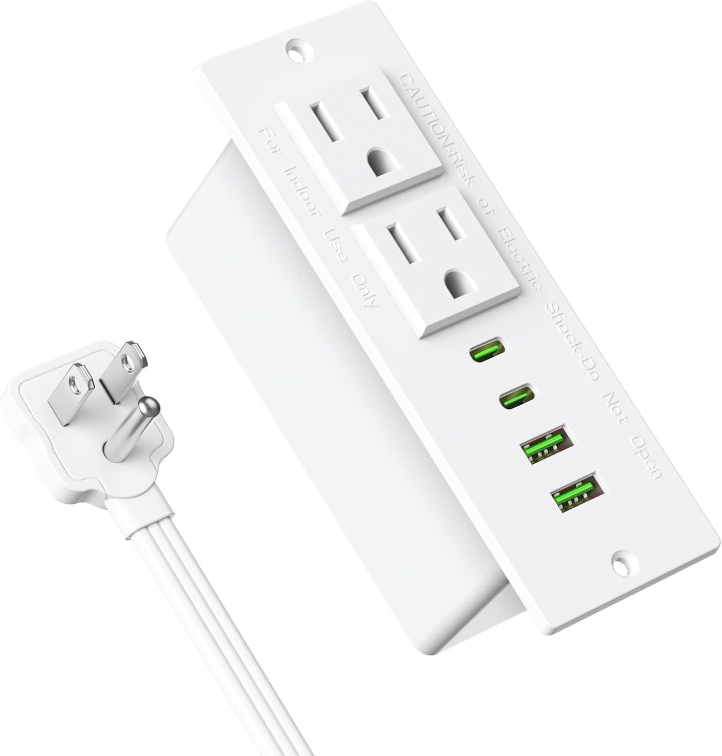 Jgstkcity 45W Recessed Power Strip Socket, Furniture Flush Mount Charging Station, Desk Power Strip with Outlets,USB