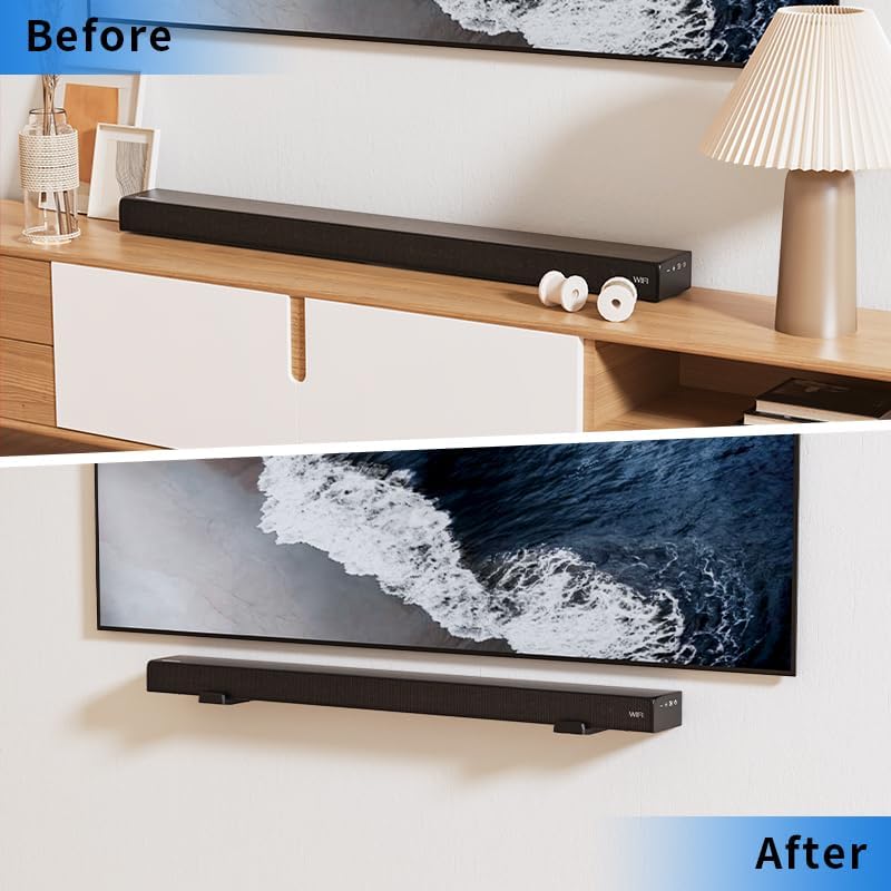ETHU 44 LBS 4"-7" Universal Sound Bar Mounts Under TV, Heavy-Duty Soundbar Wall Mount with Capacity, Under TV Sound Bar
