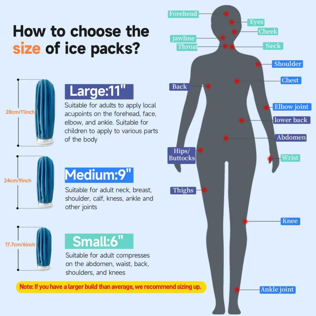 ANMIA Ice Pack Bags with Wrap for Injuries Reusable, Cold Pack Water Bag Hot Bag for Pain Relief, Leak-Proof Elastic Ice Bag, Size 9''