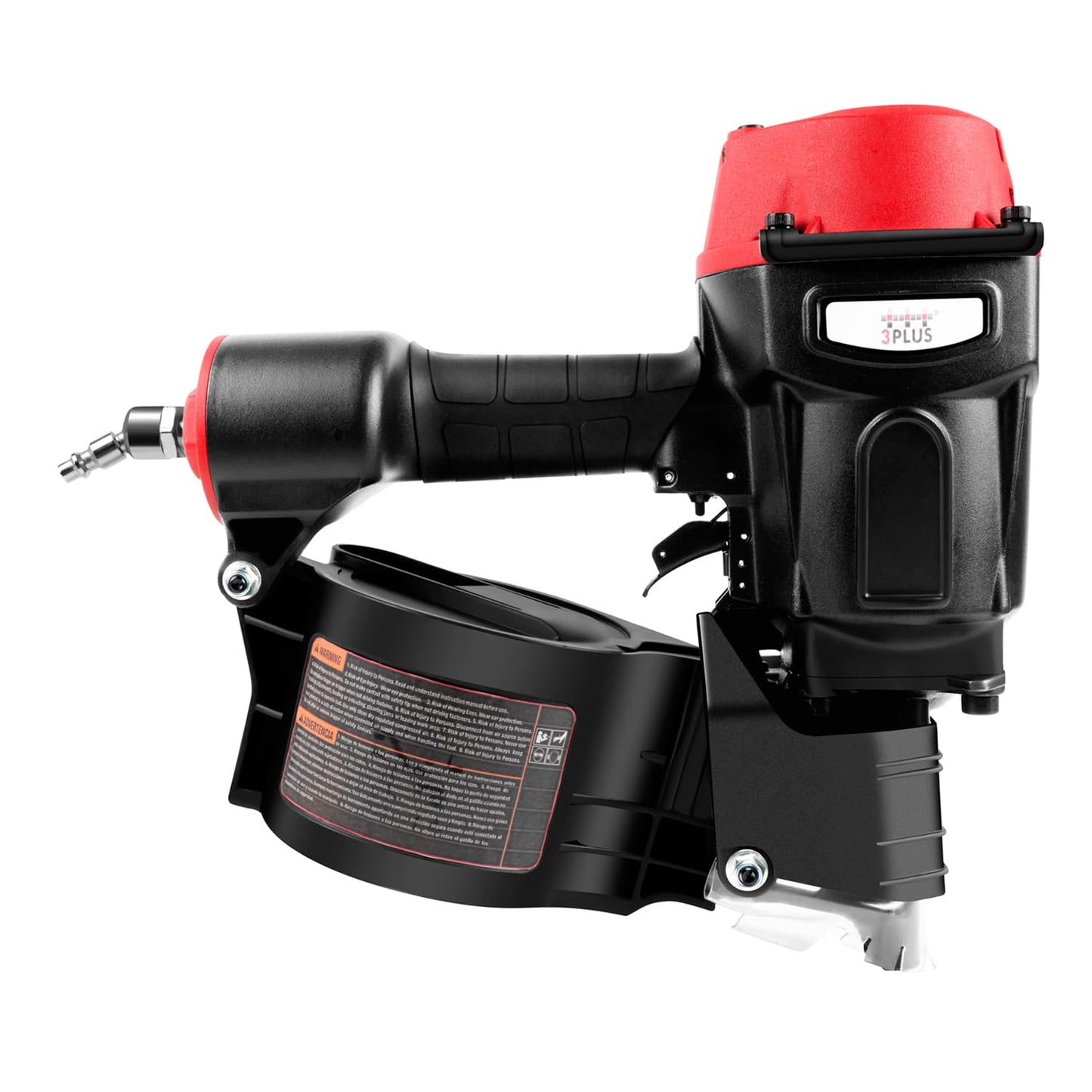 3PLUS HCN70SP Pneumatic Coil Pallet Nailer Professional Air Nail Gun Accepts 15 Degree 1-3/4-Inch to 2-3/4-Inch Wire Collated Nails