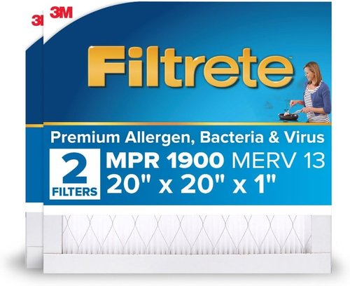 Filtrete 20x20x1 MERV 13 AC Furnace Air Filter - Premium Allergen & Virus Protection | 2-Pack