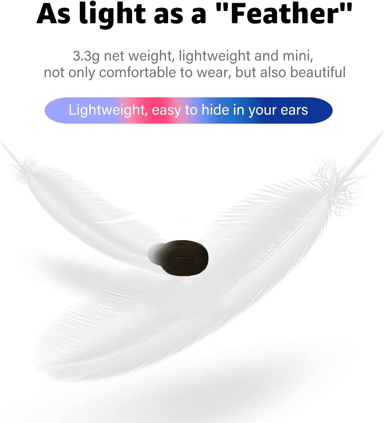 12 Single Bluetooth Wireless Earbud, Mini Invisible in-Ear Wireless Bluetooth Headphone Hours Super Long Battery Life