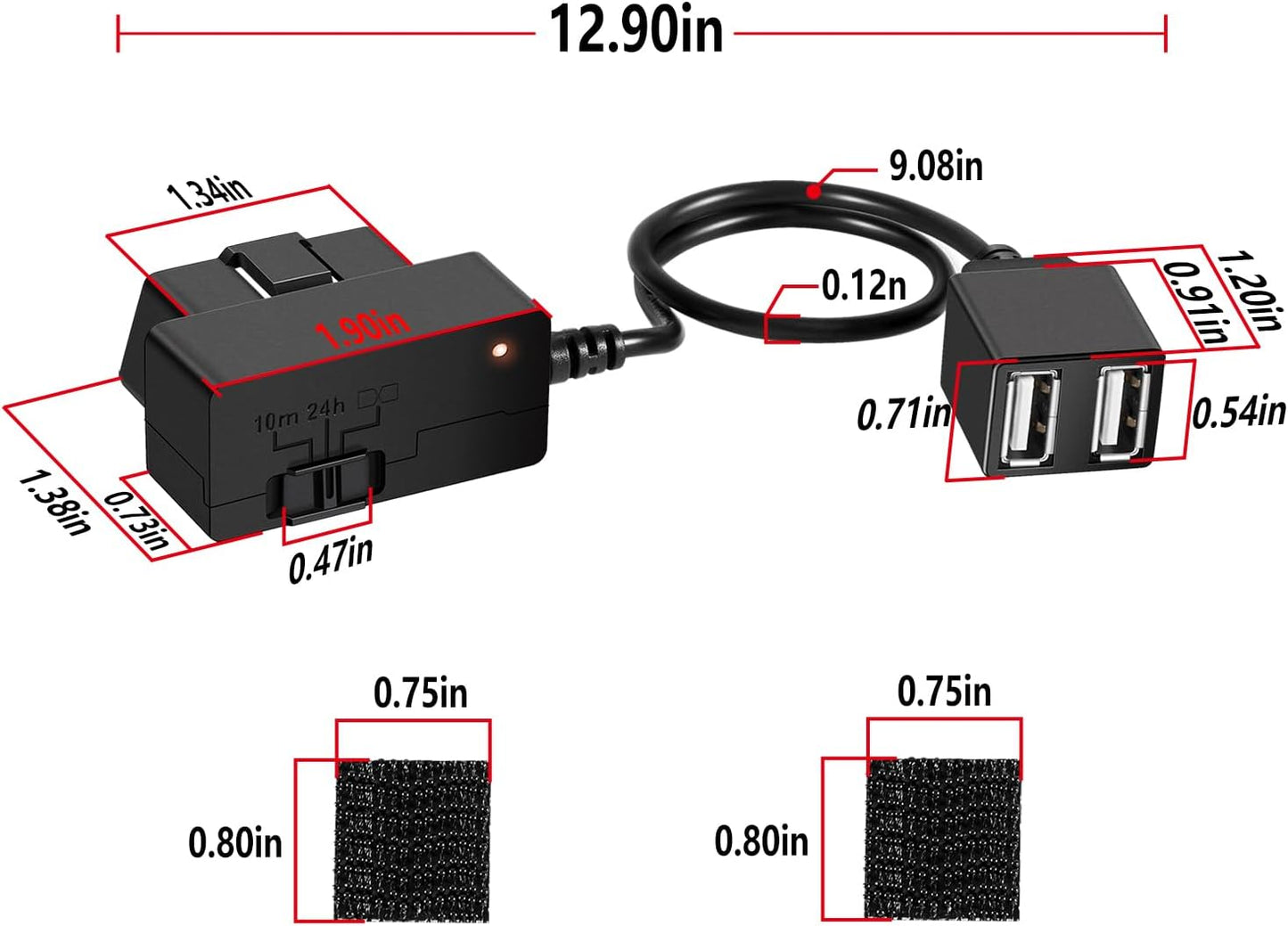 010-12530-23 46 47 56 57 66W 67W 2 24/7 for Garmin Dash Cam Constant Power Cable,OBD-II Constant Power Cable Compatible