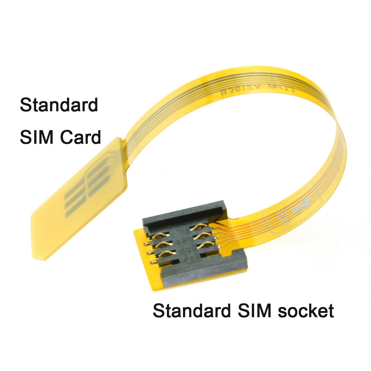 cablecc 10cm GSM CDMA Standard UIM SIM Card Kit Male to Female Extension Soft Flat FPC Cable Extender