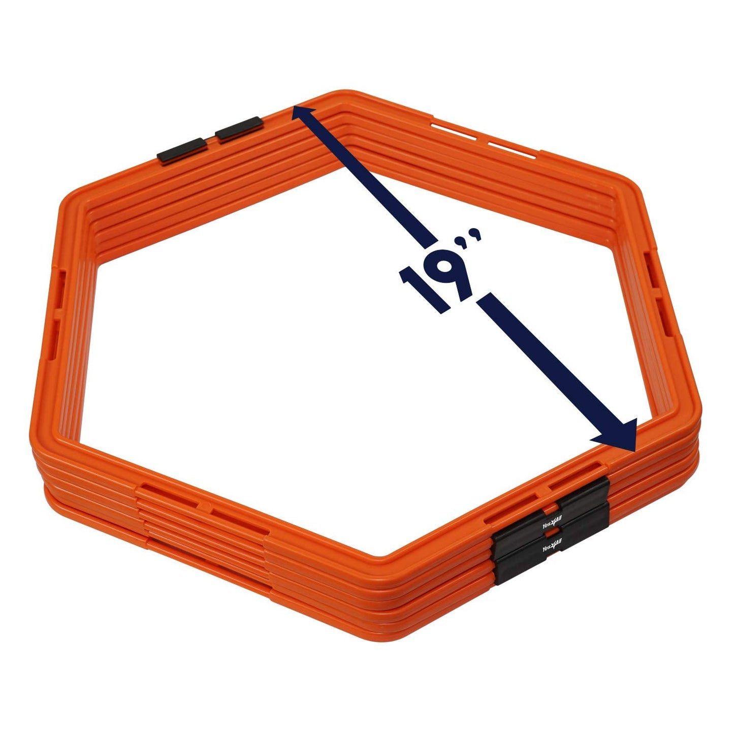 Yes4All Hexagonal Agility Speed Rings with Carrying Bag – Agility Hurdles for Agility Footwork Training (Set of 6 Rings)
