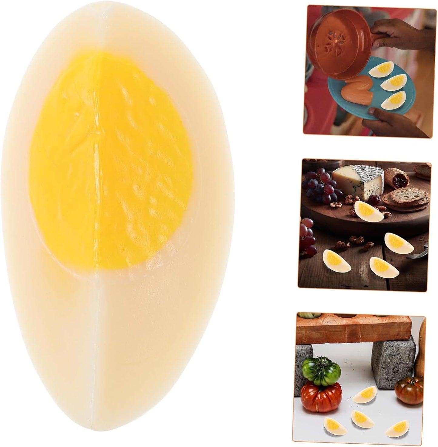 40pcs Yardwe Realistic Artificial Boiled Models for Decoration Photography and Props Fake Slices for Kitchen