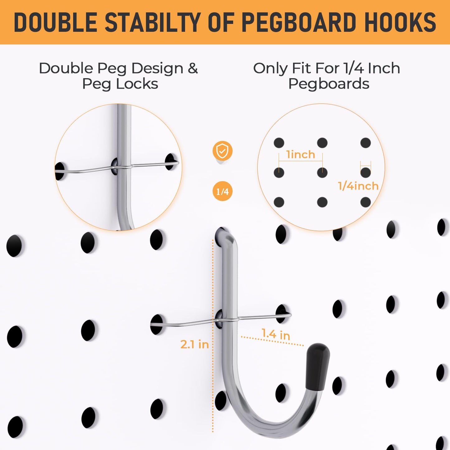 INCLY 48x36 Inch Metal Peg Board Kit with 1/4" Pegboard Hooks Accessories, 6PCS Peg Board Panels and 234PCS Black Pegboard Wall Organizer Tool Storage System for Garage Workbench Shed
