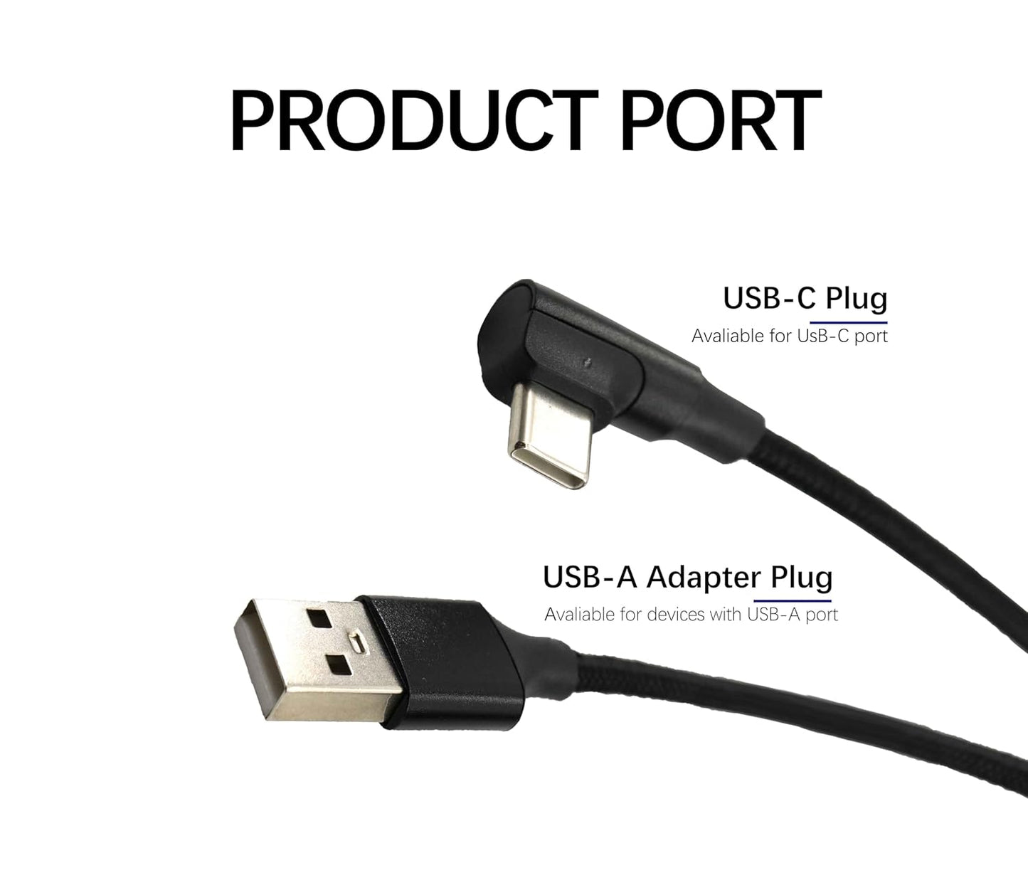 UIGOCLE 2.0 90-Degree (6.6FT) USB C Cable Compatible with USB to Type-C, Dash cam Extension Cable, mini Dash cam