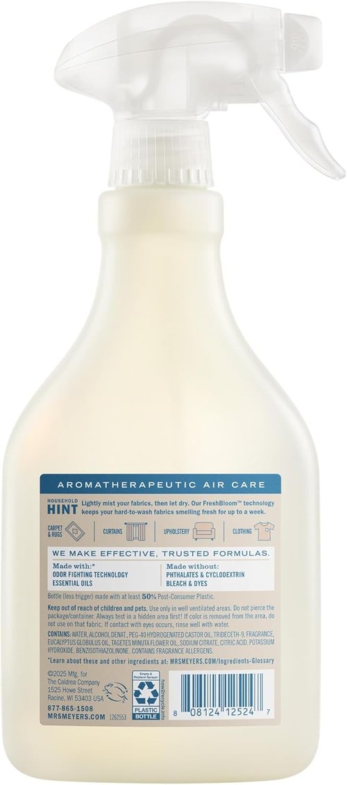 Mrs. Meyer's Clean Day Fabric Freshener - Linen Scent, 20 Ounce Bottle for Freshness