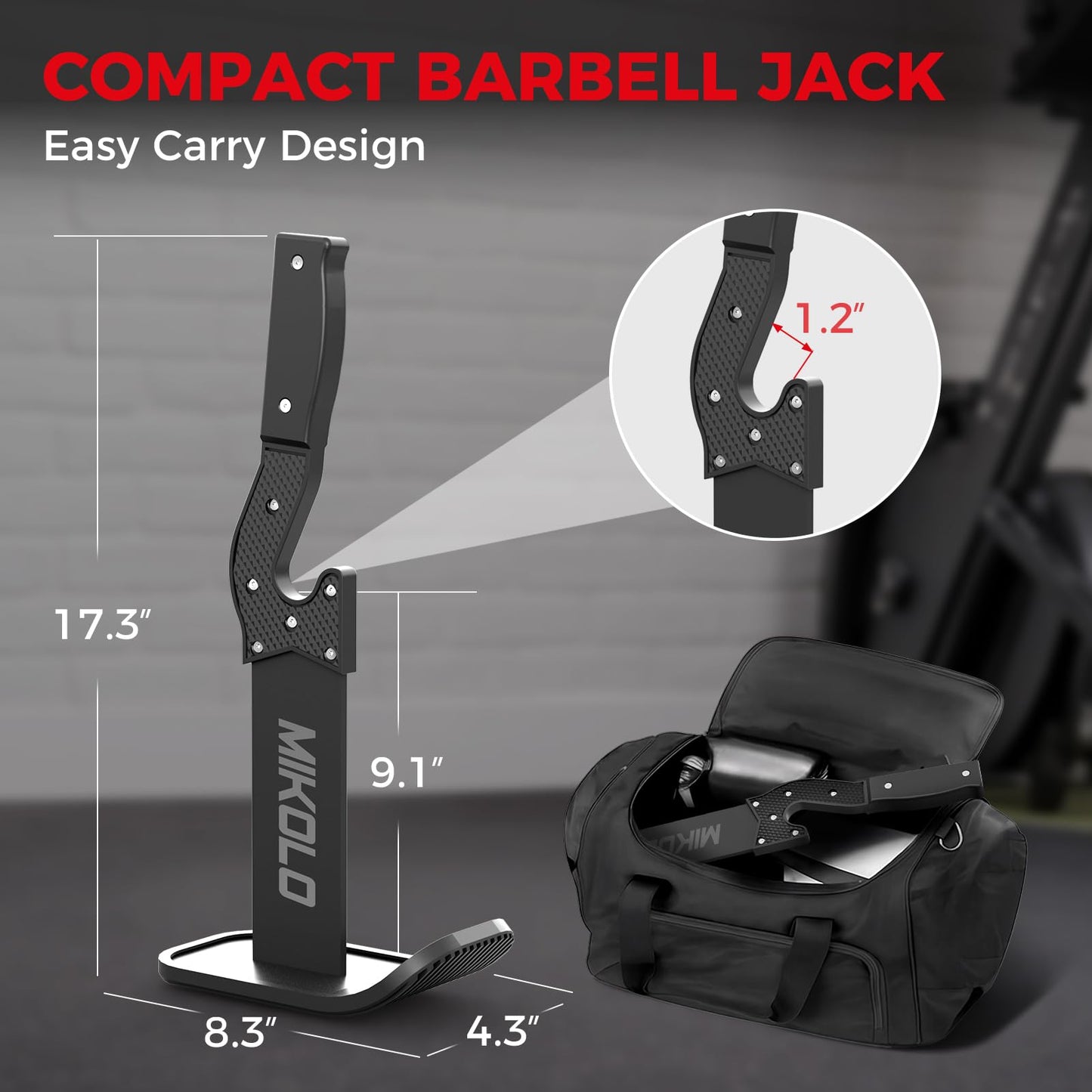 Mikolo Deadlift Jack Barbell Jack Unload 660LB Barbell Stand with No-Slip Handle for Loading & Unloading Weight Plates for Deadlift Exercise, Weight Training
