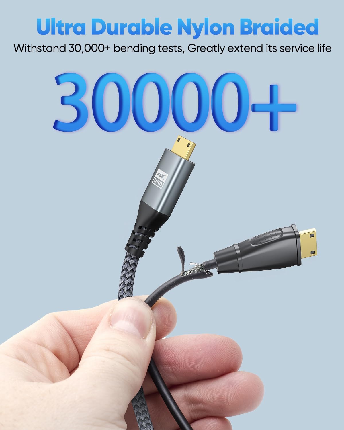 4K 6FT, 4K@60Hz, 2K@120Hz, 1080P, 3D W/2W/WH/2WH Mini HDMI to Mini HDMI Cable HDMI Mini Cable Support HDR, ARC