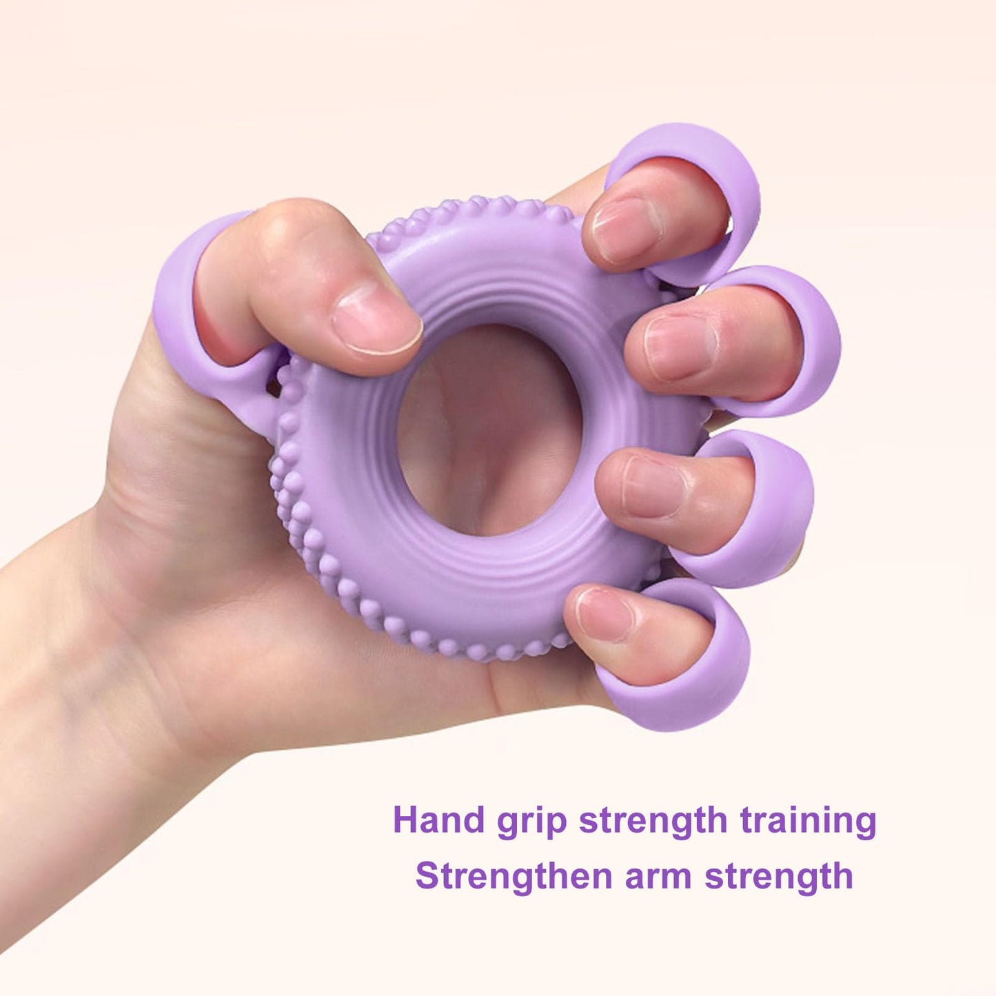 NOENNULL Finger Stretcher Grip Strength Trainer Soft Non Slip Finger Exerciser for Home Office Gym Silicone Purple