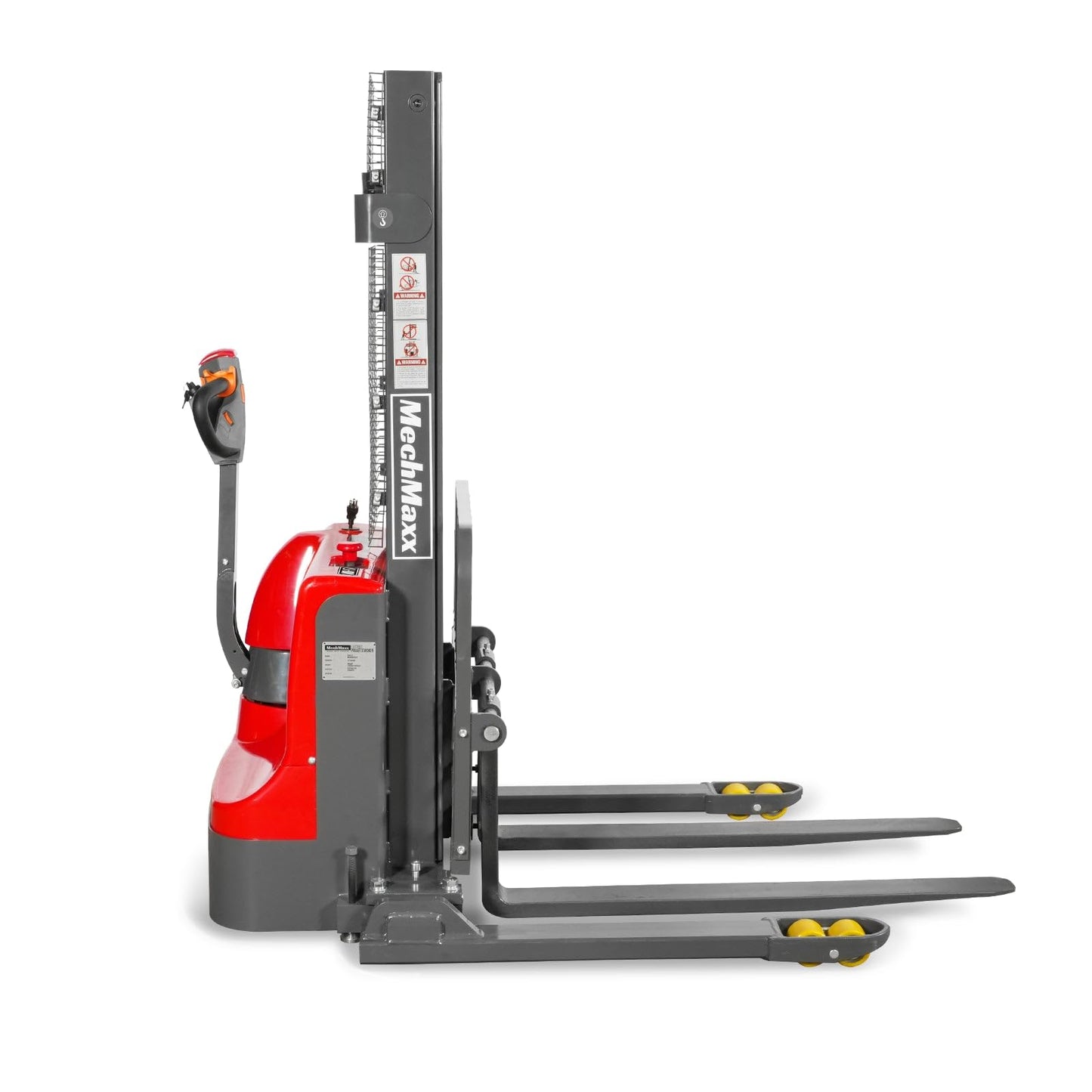 MechMaxx 2640lbs Lithium-ion Electric Straddle Stacker, 98" Lift, Adjustable Legs & Forks, Model F26-98S