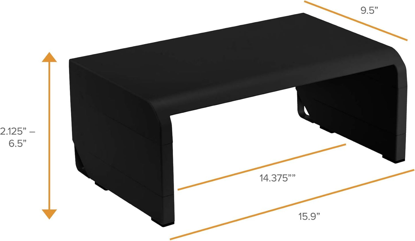 4 Bostitch Office Konnect Adjustable Monitor Stand Riser, Height Adjustments, Built-In Cable Management, Rubber Feet