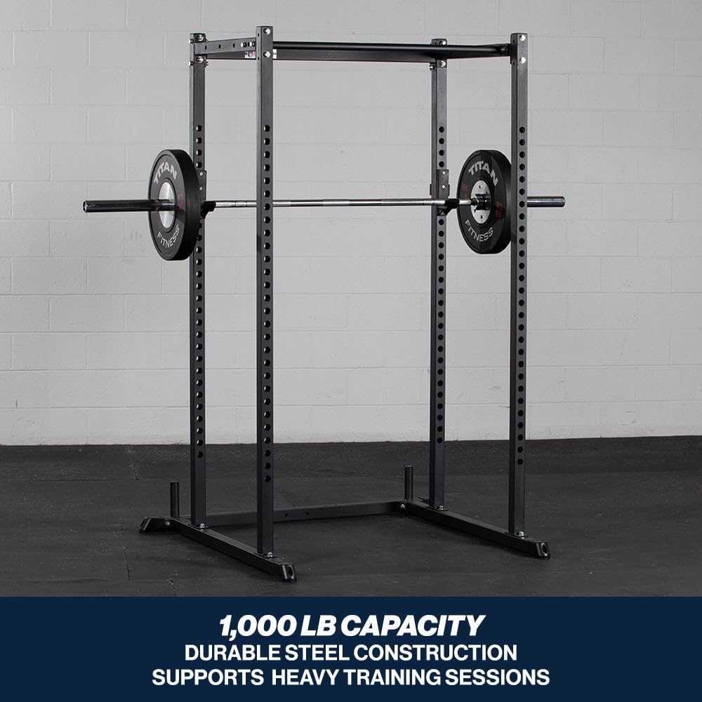 Titan Fitness T-2 Series Power Rack J-Hooks, 1000 LB Capacity, Fits 2" x 2" Rack Uprights with 26mm Holes, UHMW Protective Liners, Barbell Holder for Squat & Bench Press