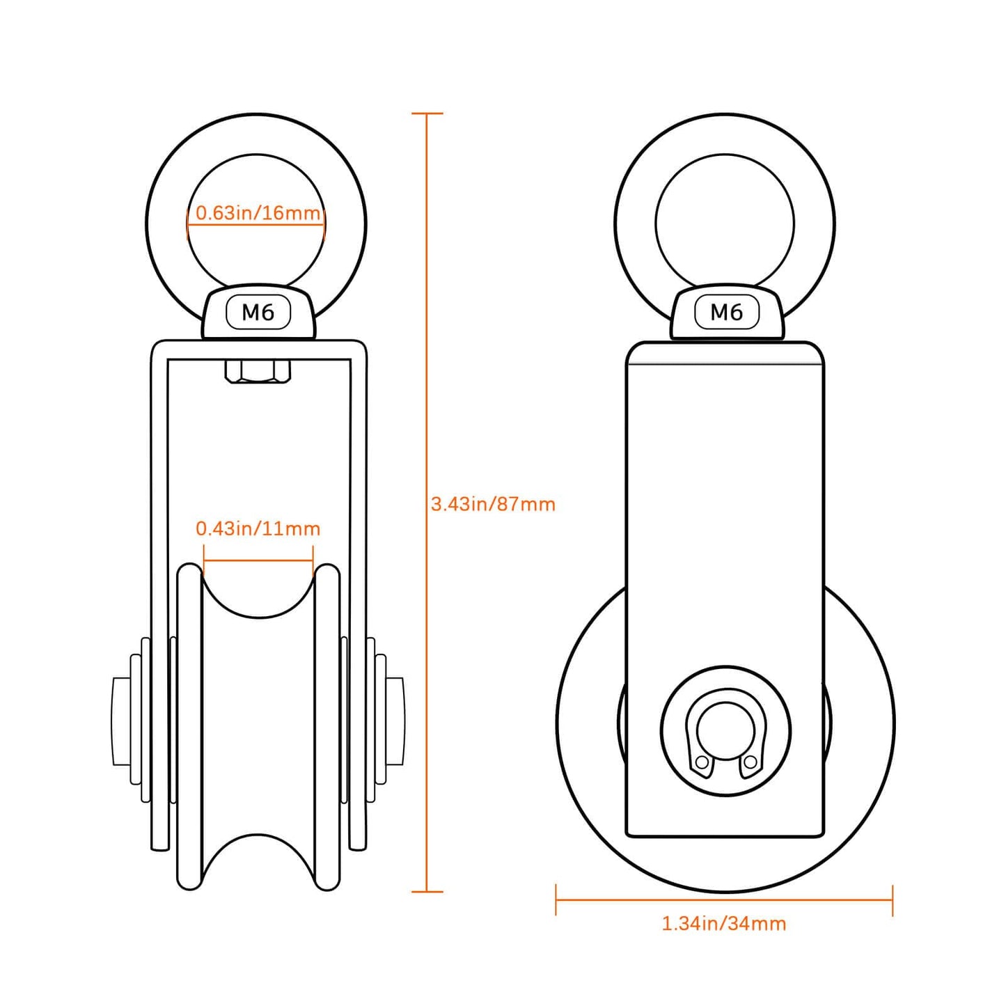 SHINICO Cable Pulley Wheel Stainless Steel, Bearing Inside, Rope Pulley for Pulley System, Gym Equipment, Clothesline, 2 Pack