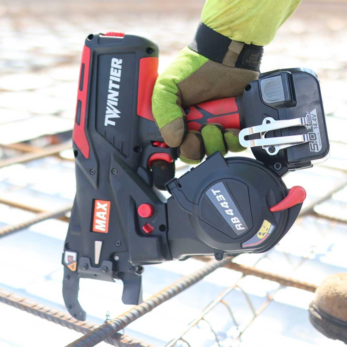 MAX RB443T TwinTier Rebar Tying Tool up to #7 x #7 with 19ga wire - replaces RB441T