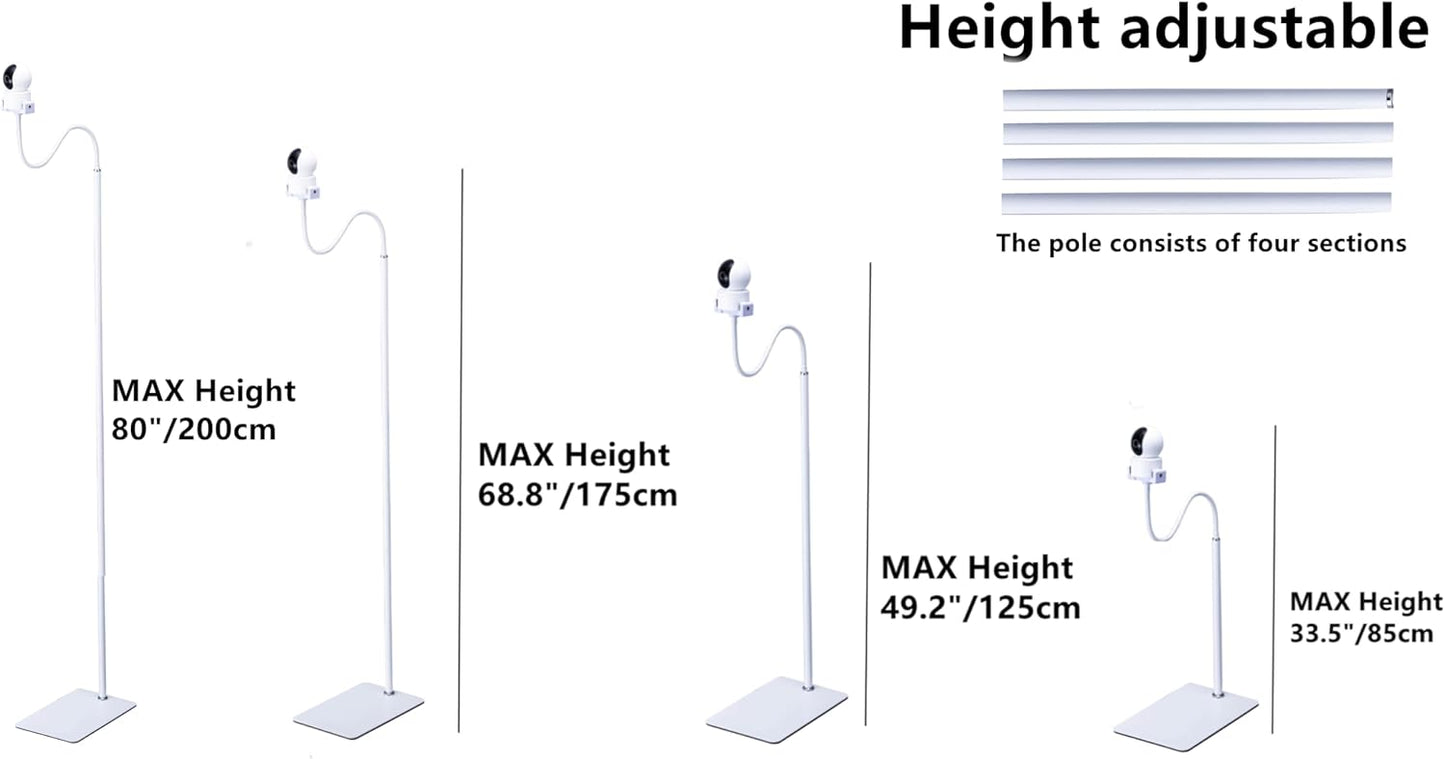 LamYHeng 2Pack 80"-31" 3.2lbs 31.5-80",Compatible (2) Tall White Floor Holder Stand Mount for Security Cameras