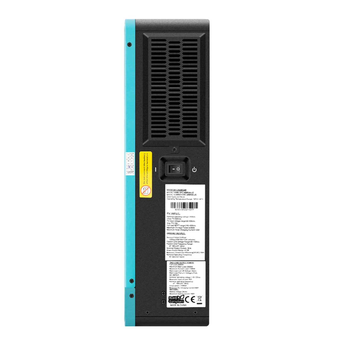 Xijia 3600W Hybrid Solar Inverter，24VDC to 120VAC Power Converter with 120A MPPT Solar Charging Controller，Battery-Less Operation Pure Sine Wave Inverter for Home, RVs and Off-Grid Cabin