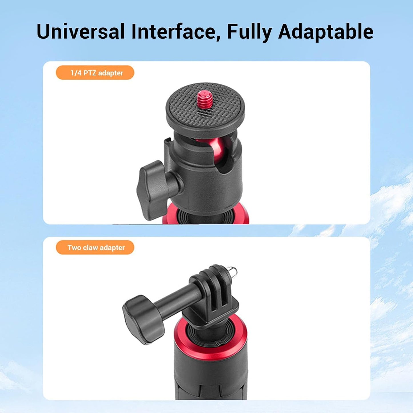 TianfuSpanda 1 4In 2 4 (1.6m/63in) Extendable Selfie Stick Tripod, Big Tripod, Action Camera Tripod, Go Pro Stand